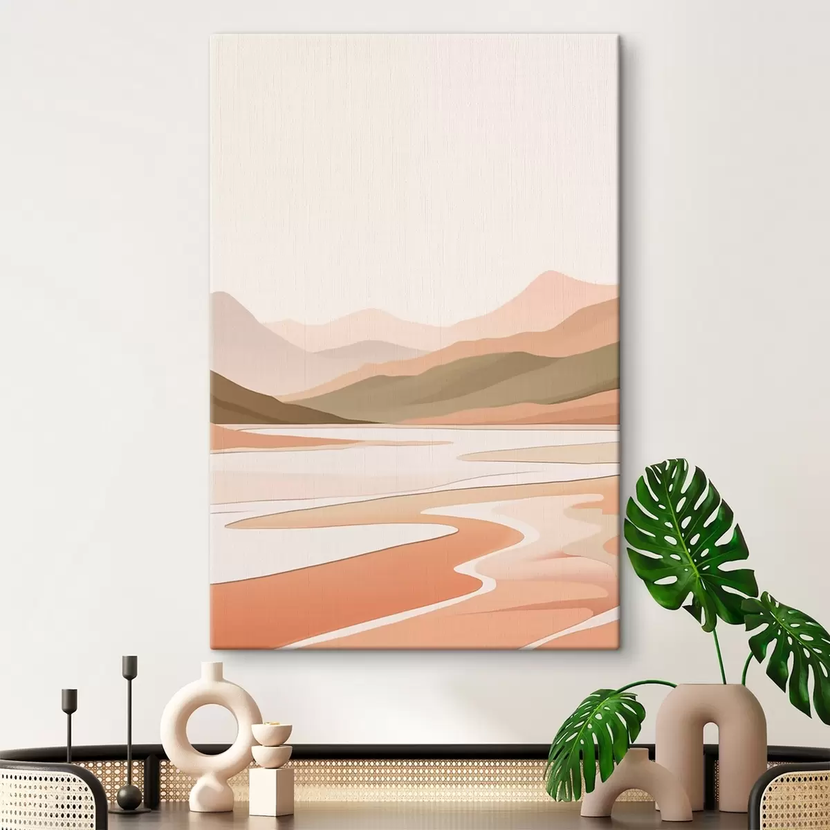 Tablouri Peisaj abstract cu munți și râu s46249