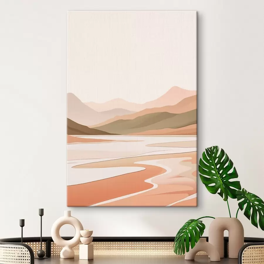 Tablouri Peisaj abstract cu munți și râu s46249