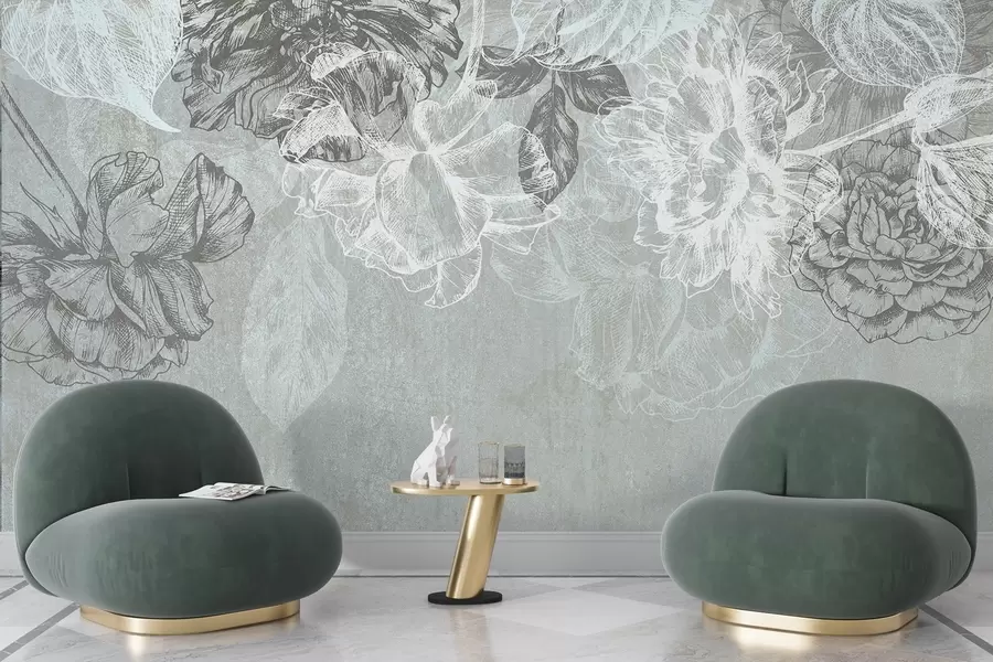 fototapet Flori suspendate conturate w04665