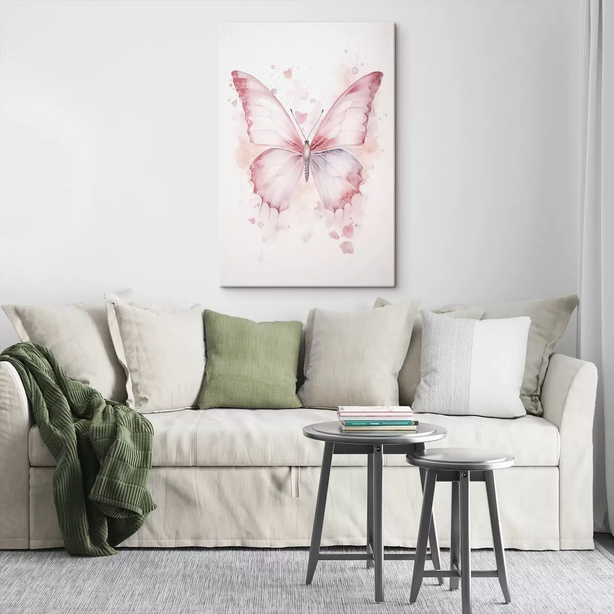 Tablouri Fluture roz, tehnică acuarelă s46073