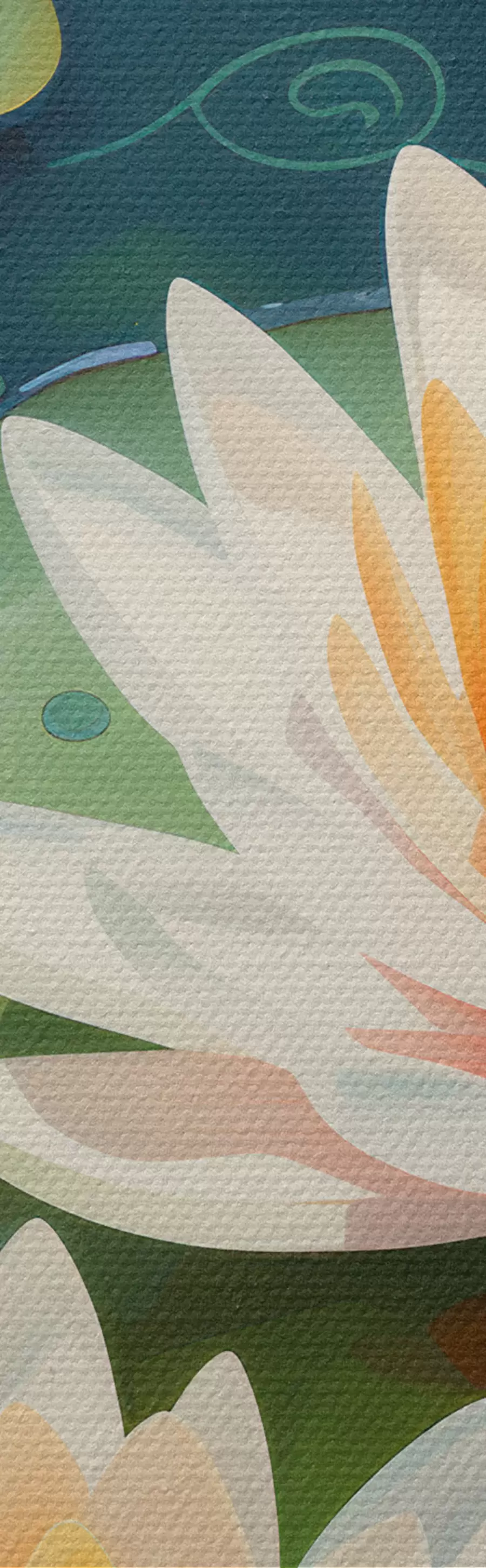 Tablouri Pești într-un iaz și flori de lotus m00867