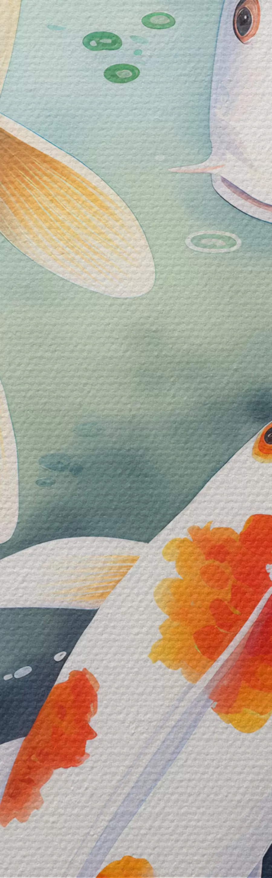 Tablouri Frumoase flori de lotus și pești m00868