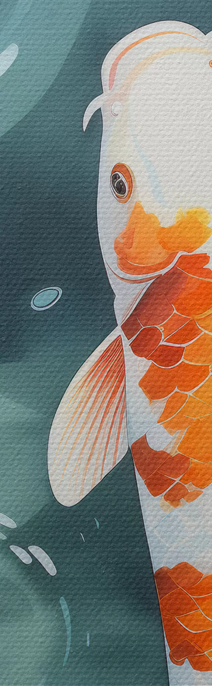 Tablouri Imagini luminoase cu flori de lotus și pești într-un iaz m00869