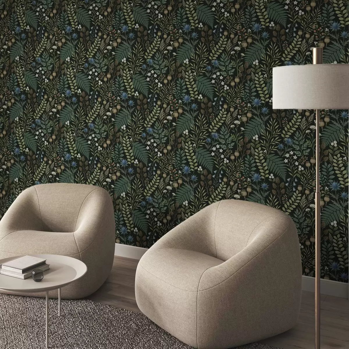 Wallpaper Ierburi de câmp, fructe de pădure și semințe pe un fundal întunecat a00706