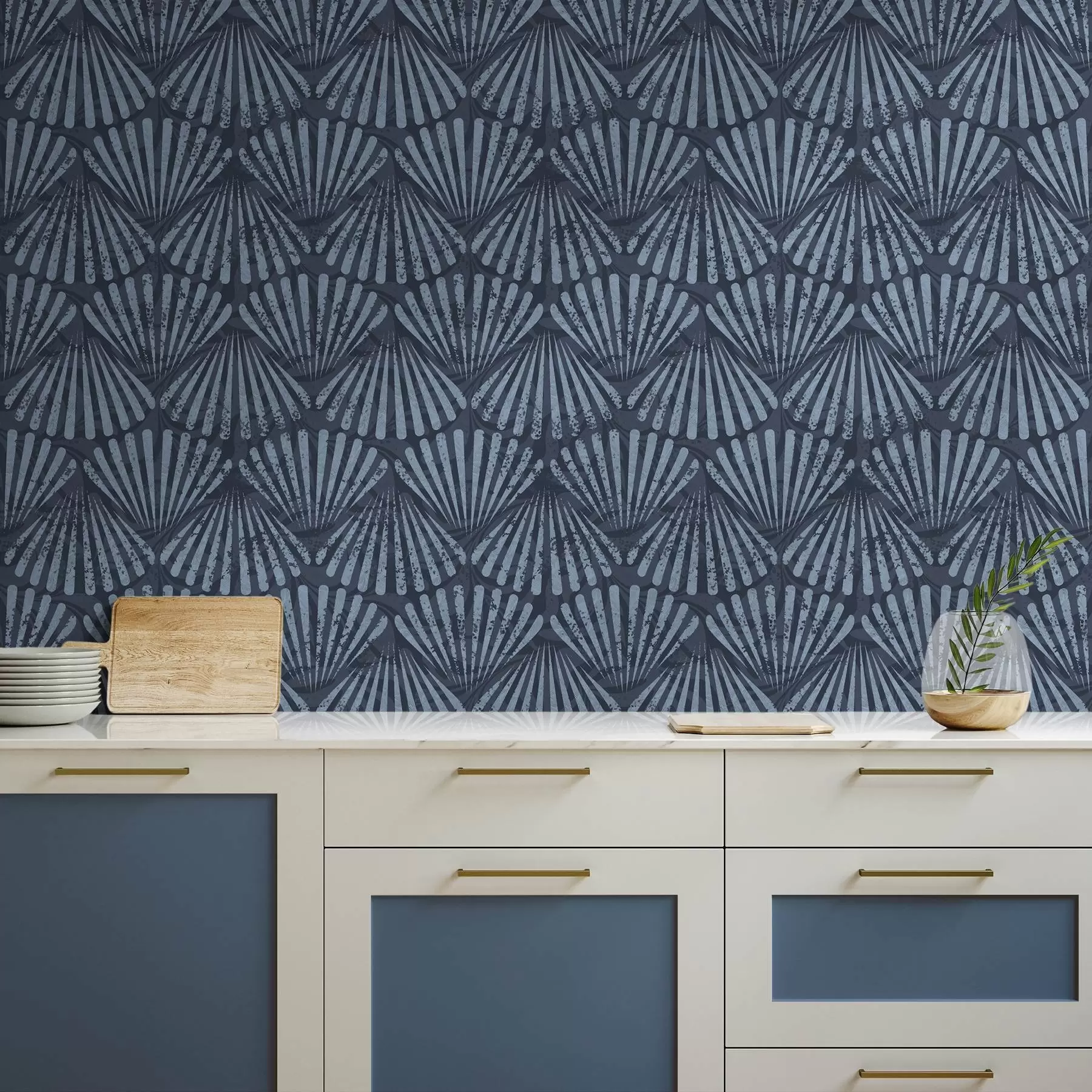 fototapet Raze abstracte în nuanțe de albastru, motiv dinamic a00710