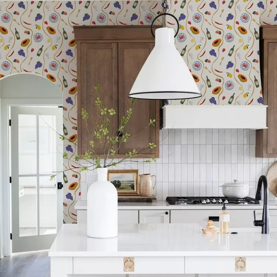 fototapet Sticle, papaya, lămâi și condimente pe un fundal deschis a00802