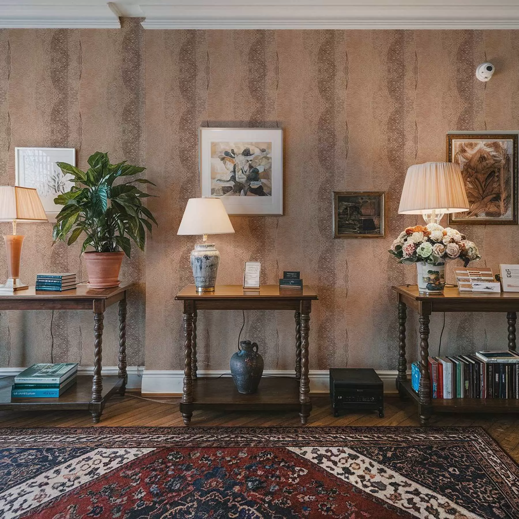 fototapet Model geometric ondulat într-o paletă de culori bej-maro deschis a00804