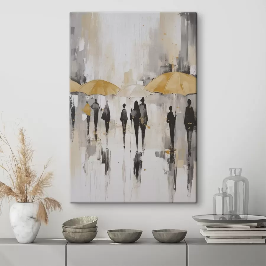 Tablouri Abstracție cu oameni cu umbrele s46304