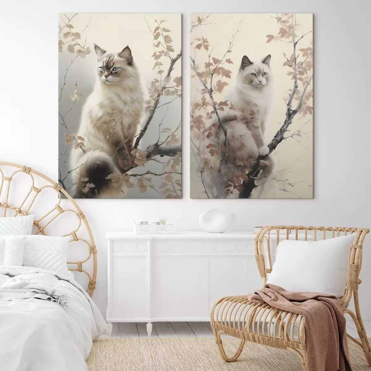 Tablouri O pisică pe o ramură de copac m00871