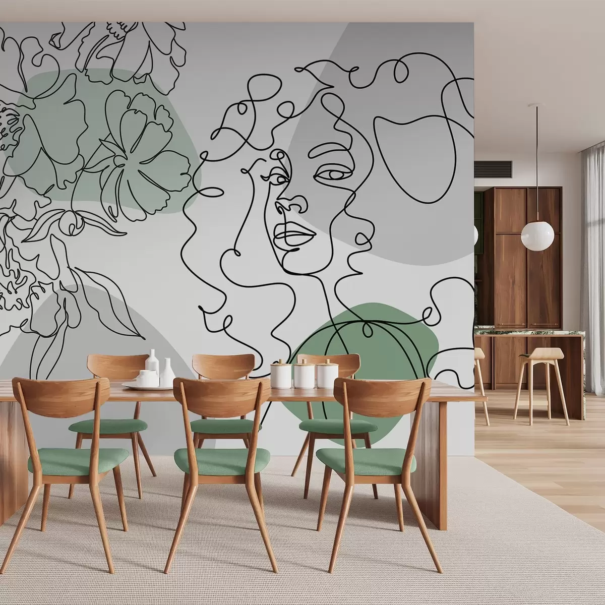 fototapet Fata în rânduri w04724v1