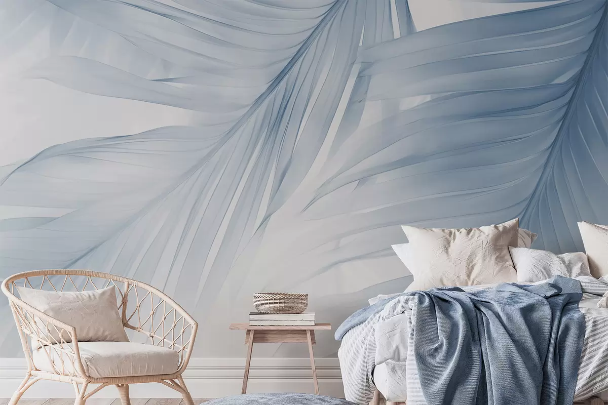 fototapet Frunze de ferigă în nuanțe de albastru w04727v1