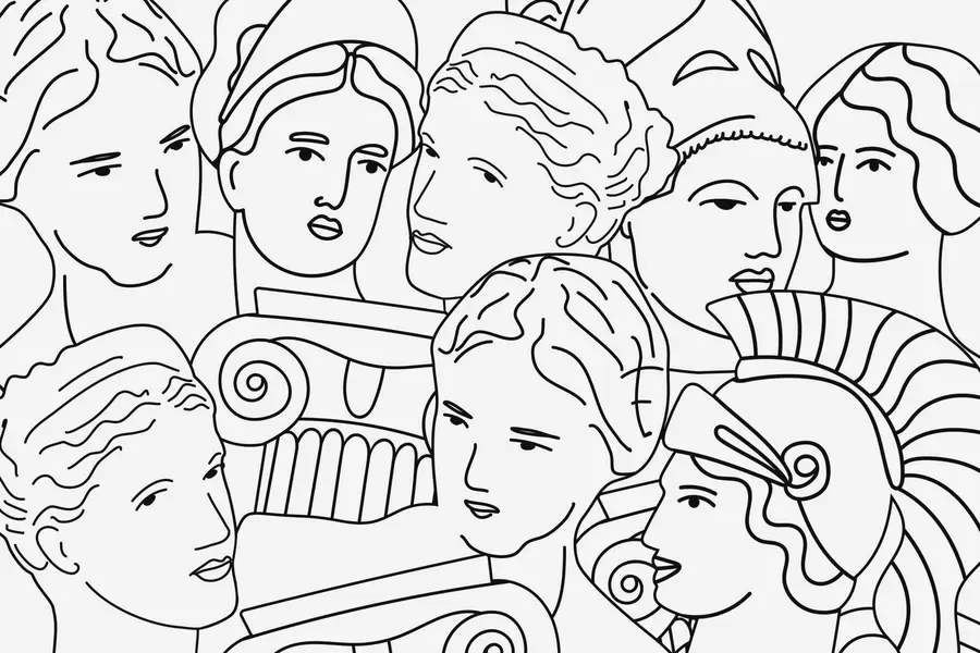 fototapet Fețe antice w04728