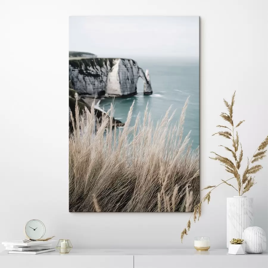 Tablouri Marea și arcul de piatră, priveliște prin iarba uscată s46142
