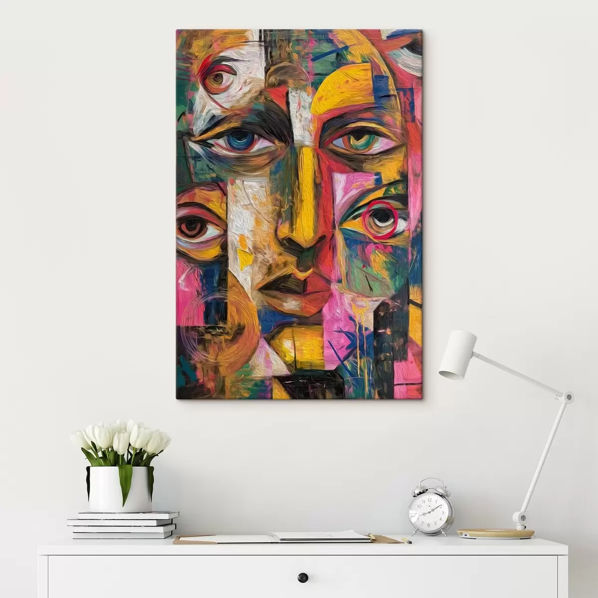 Tablouri Față abstractă cu forme geometrice luminoase s46175