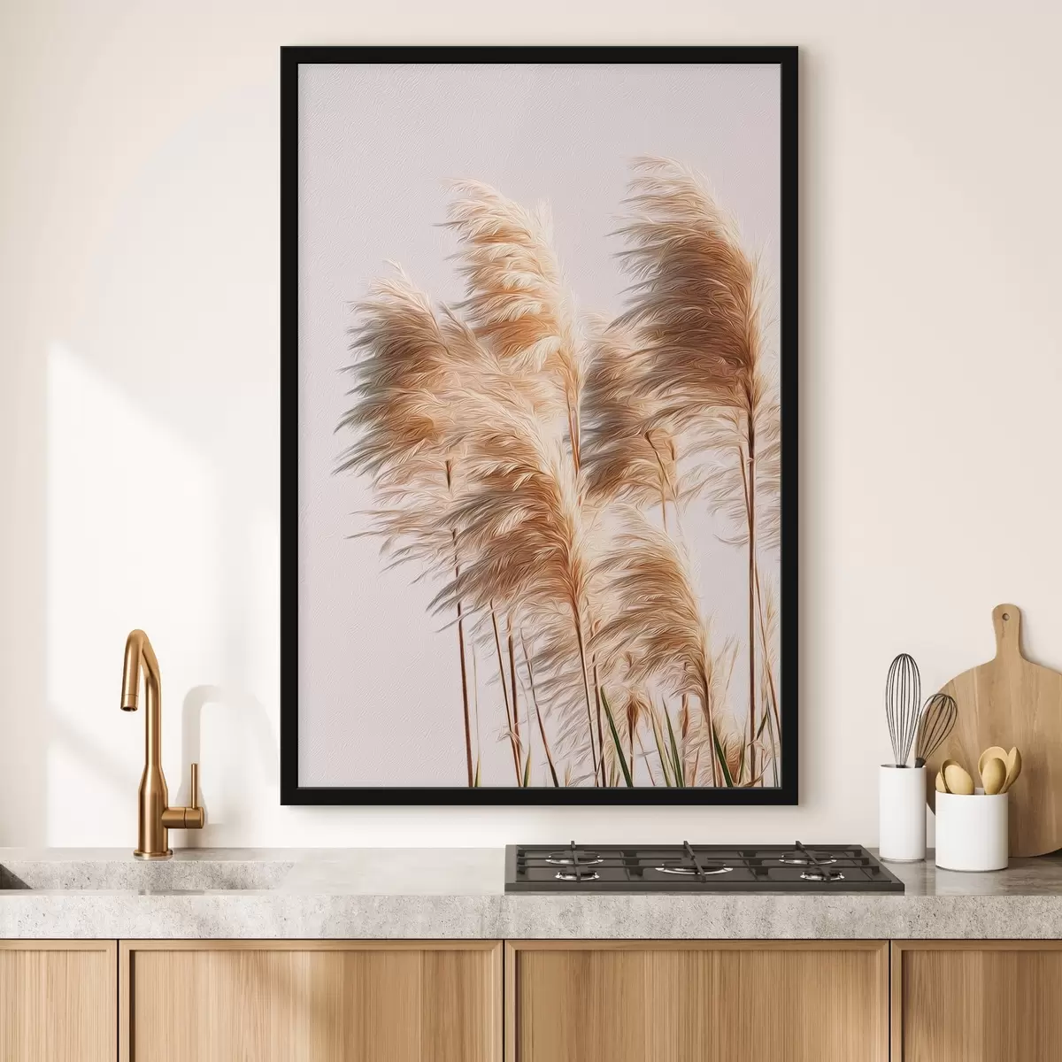 Poster Ierburi decorative pufoase pe un fundal deschis f46157