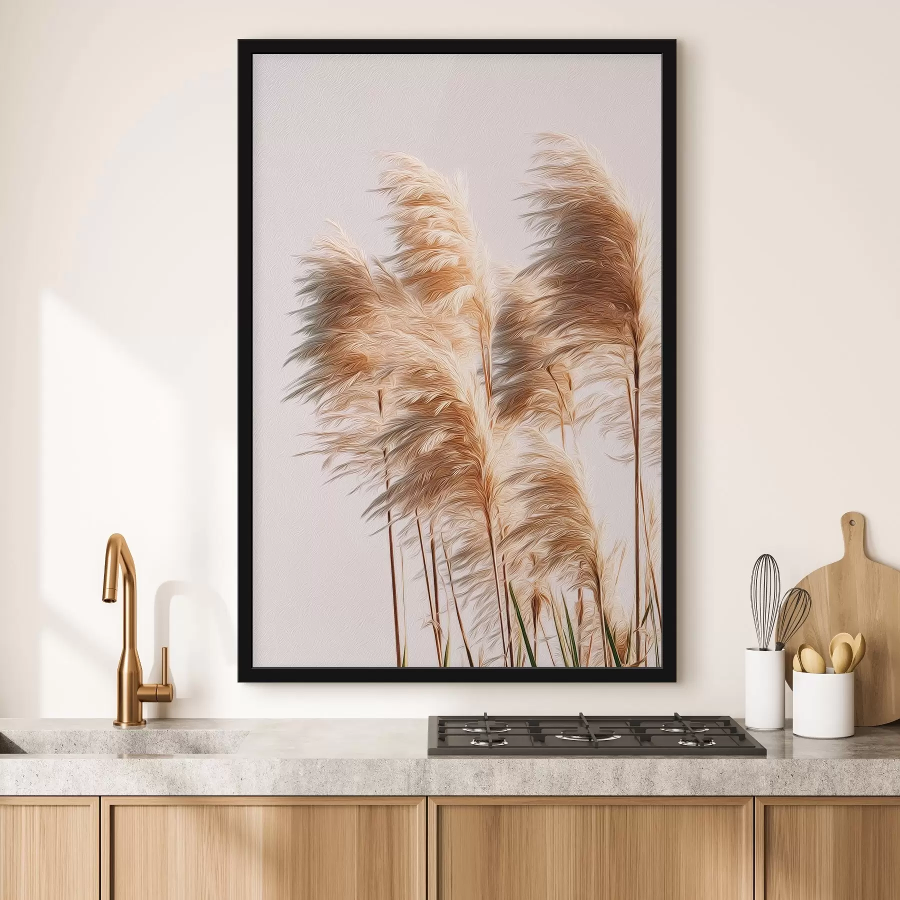 fototapet Ierburi decorative pufoase pe un fundal deschis f46157