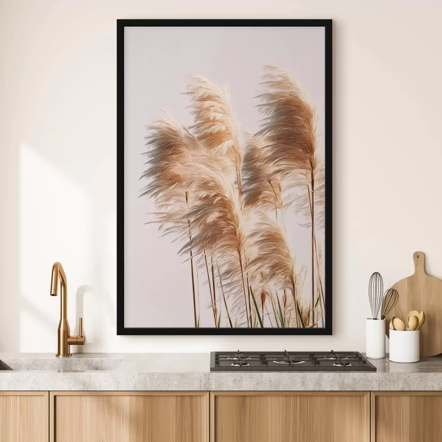 fototapet Ierburi decorative pufoase pe un fundal deschis f46157