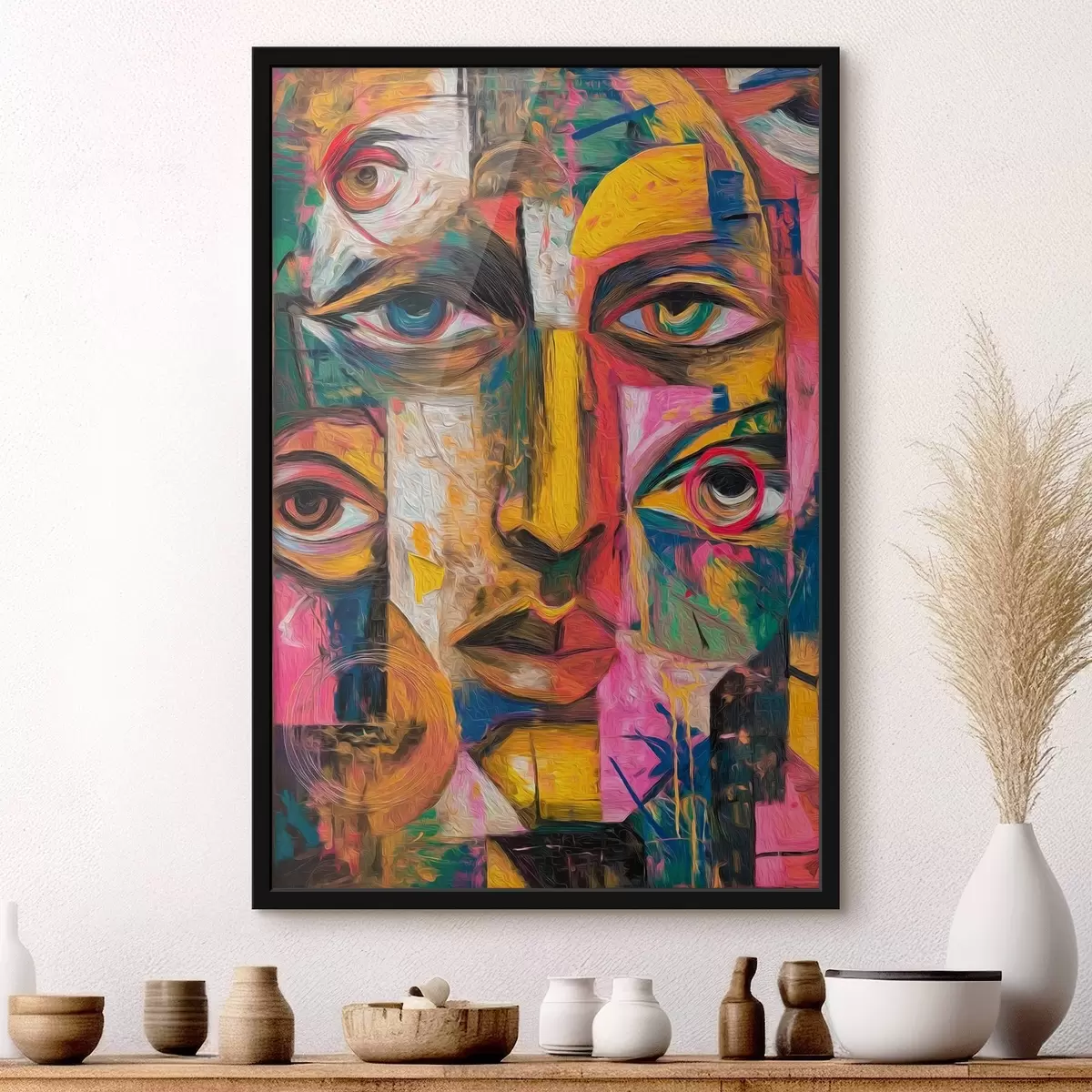 Poster Față abstractă cu forme geometrice luminoase f46175