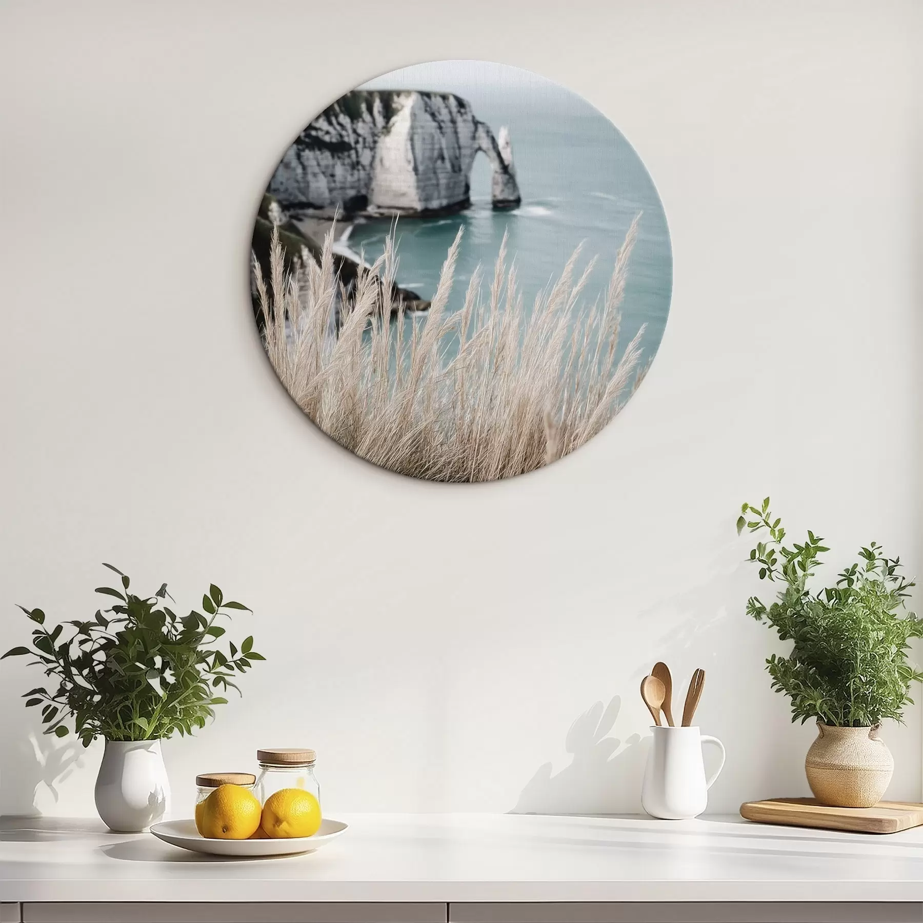 Tablouri Marea și arcul de piatră, priveliște prin iarba uscată r46142