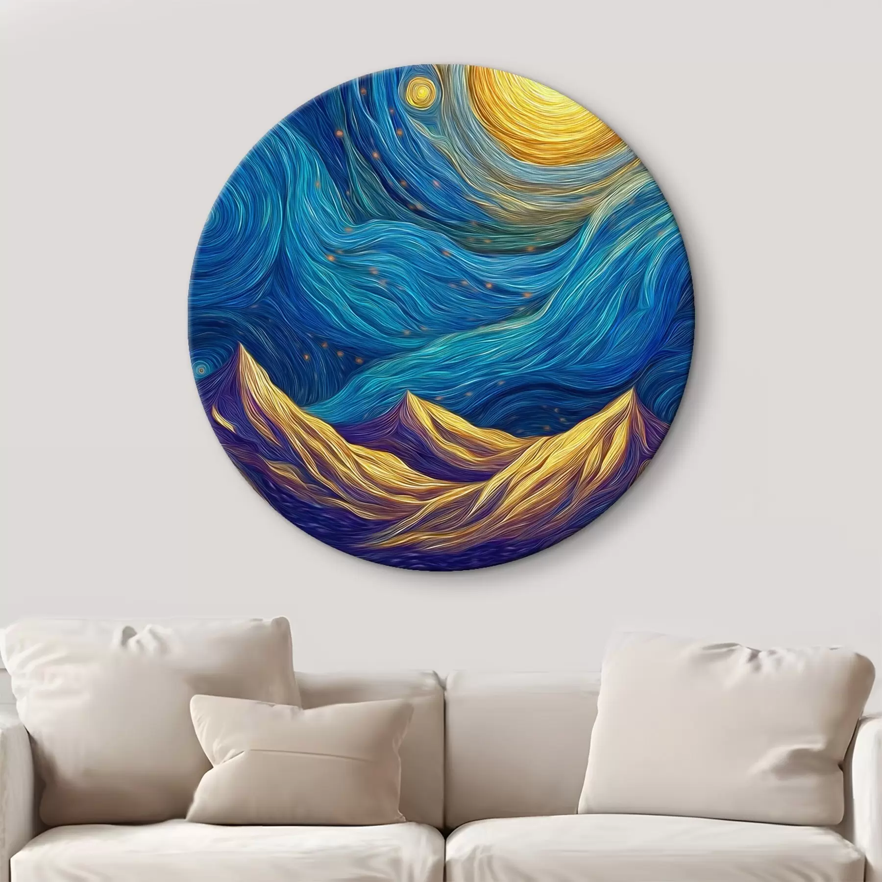 Tablouri Cerul înstelat strălucitor deasupra vârfurilor munților r46168