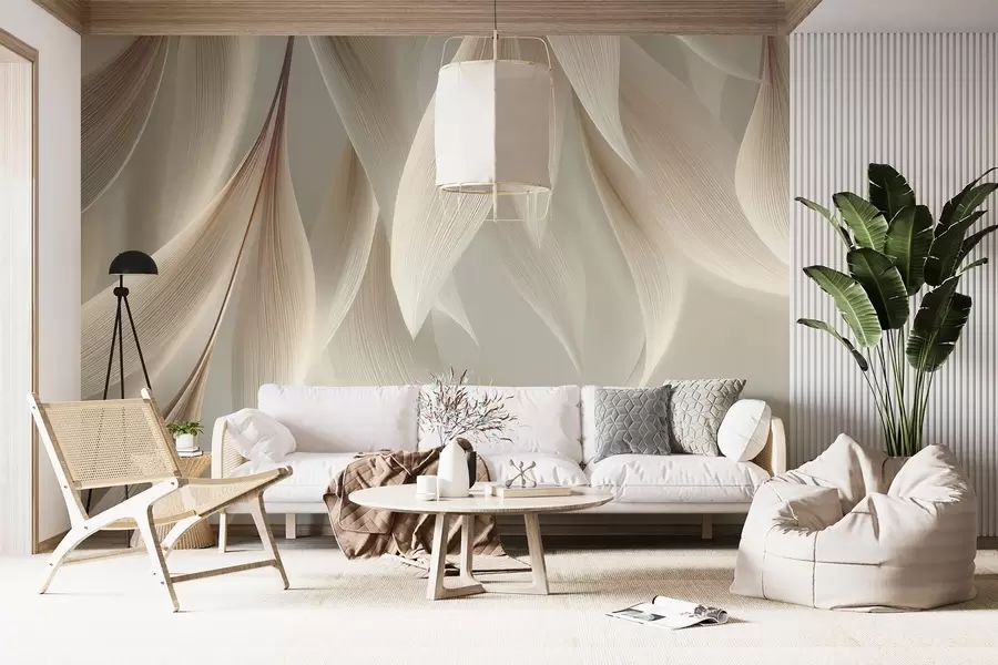 fototapet Frunze atârnate cu contur stilizat w04706