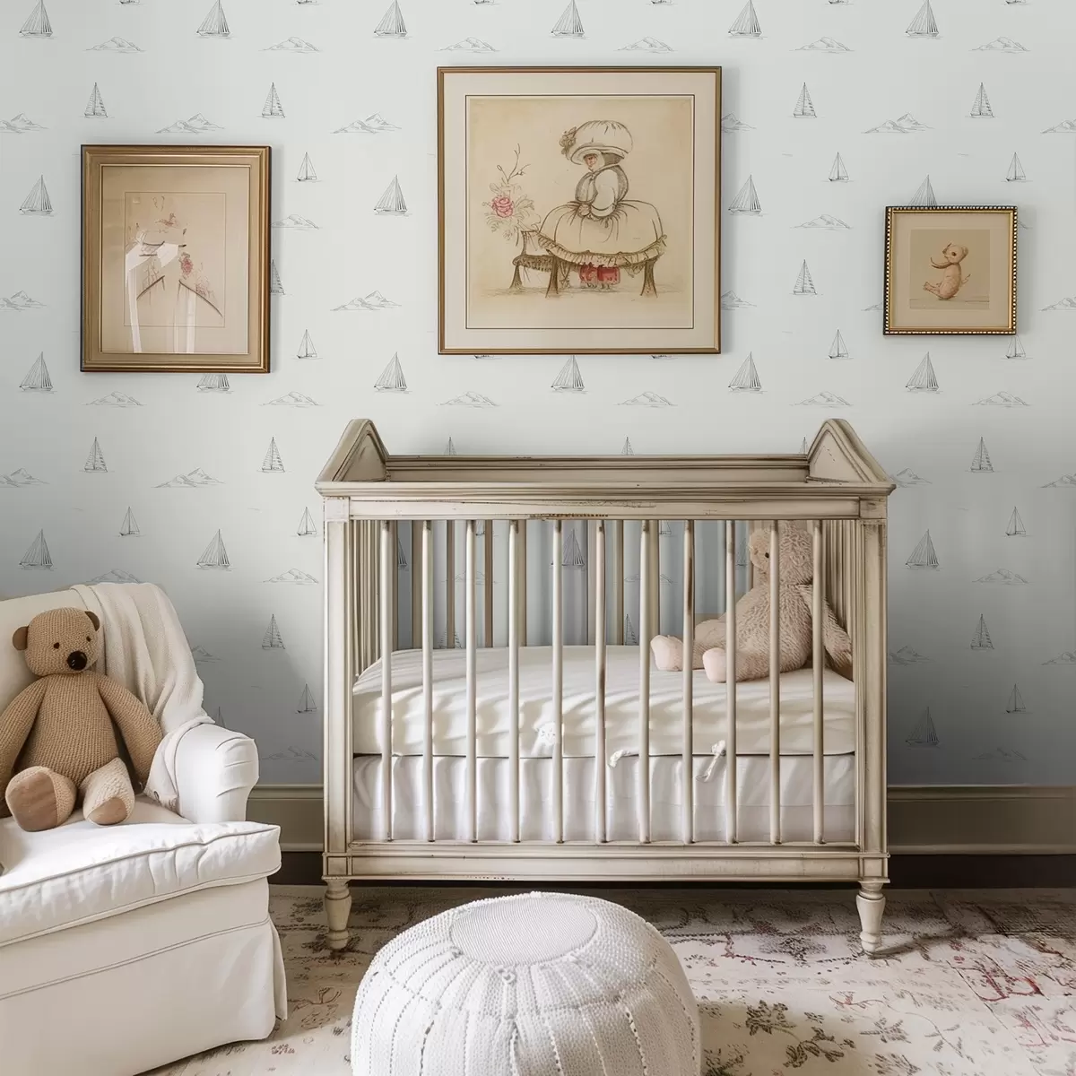 Wallpaper Schițe de iahturi și insule, fundal deschis a00654v2