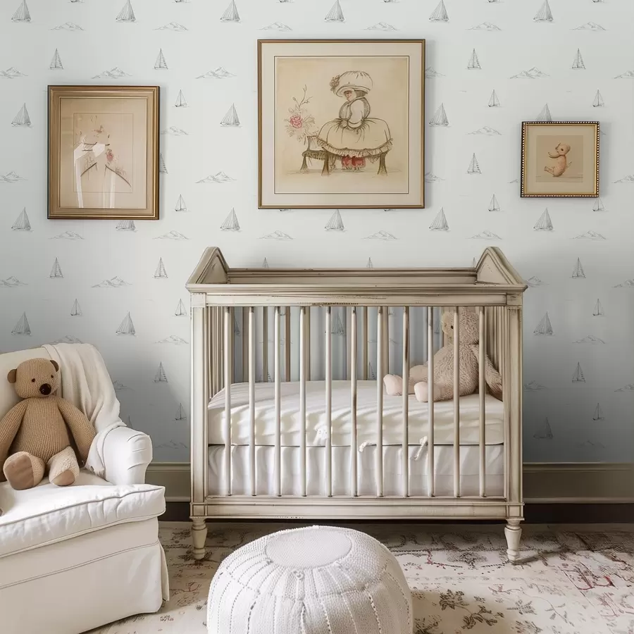 fototapet Schițe de iahturi și insule, fundal deschis a00654v2