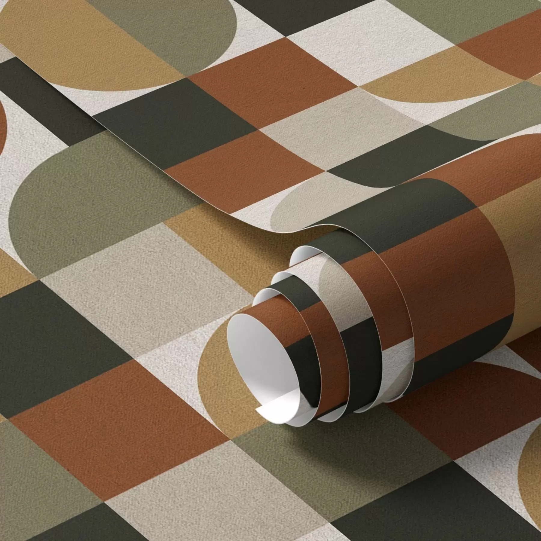 fototapet Geometrie modulară în tonuri calde, pământii a00770