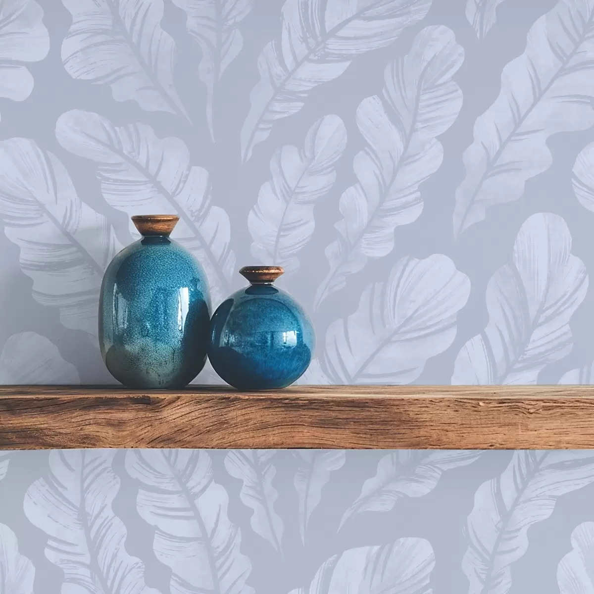 Wallpaper Pene mari în nuanțe de albastru-gri deschis a00839v1