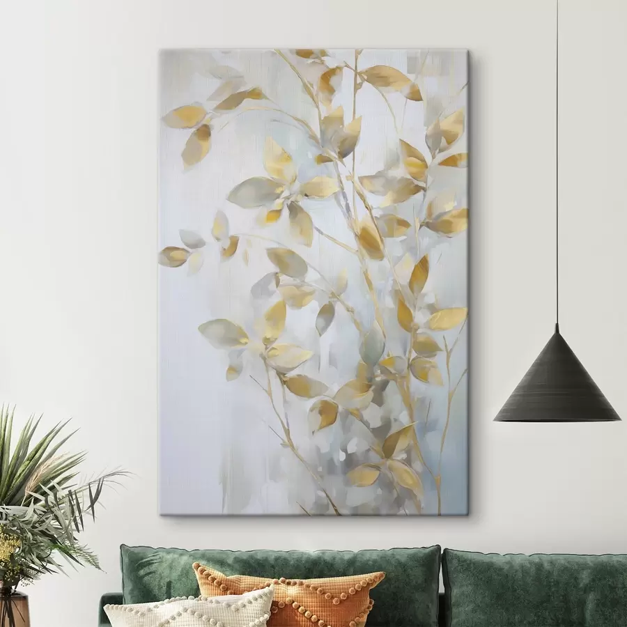 Tablouri Frunze abstracte imitație de pictură s46348