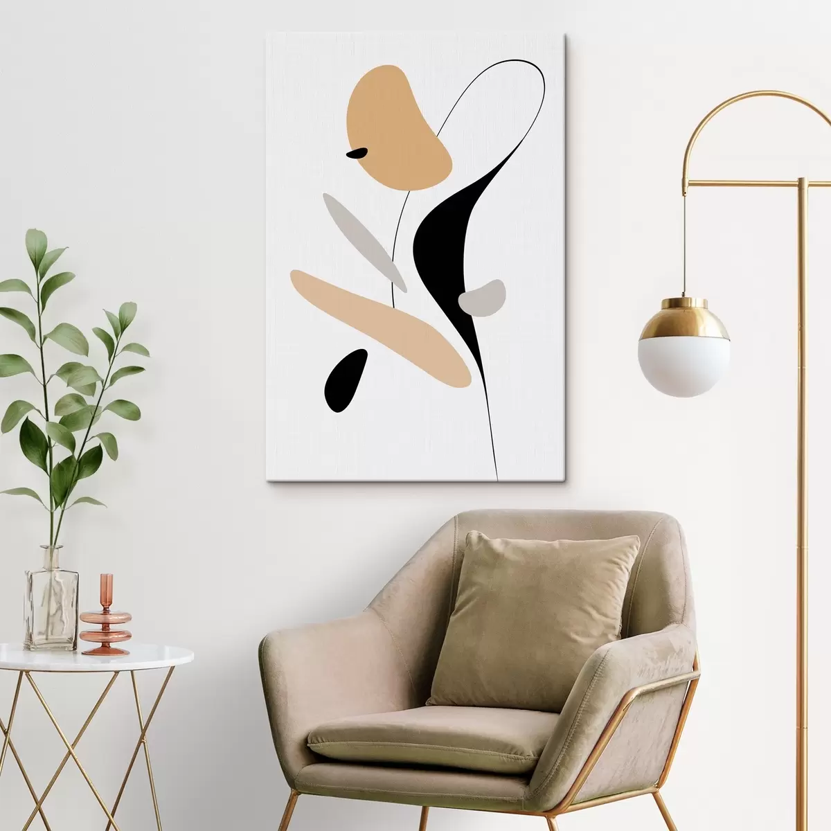 Tablouri Compoziție abstractă cu pete și linii s46350