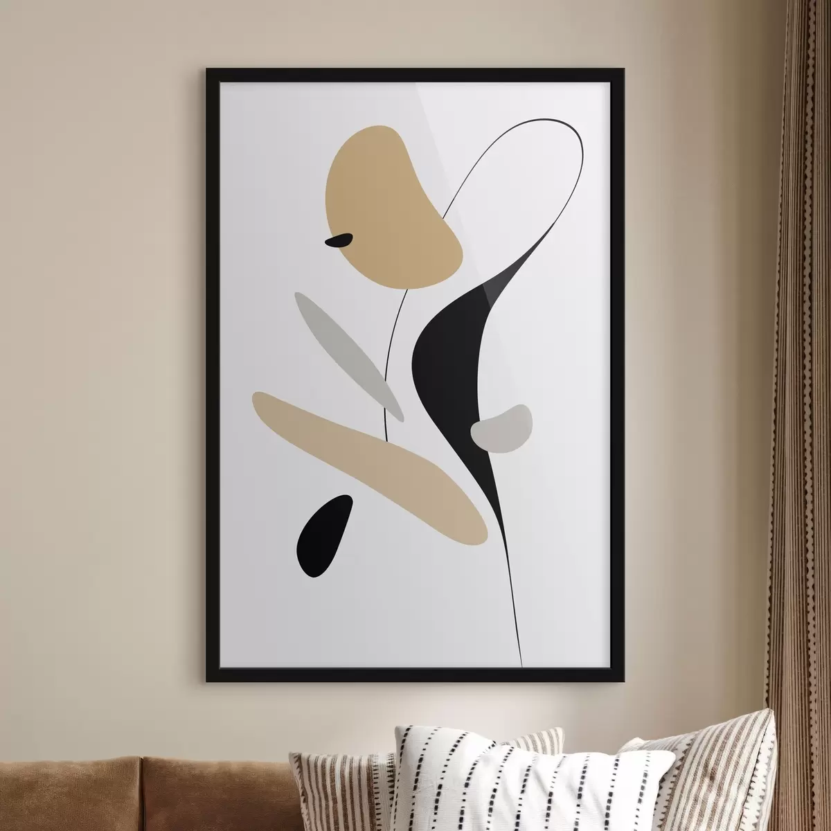 Poster Compoziție abstractă cu pete și linii f46350