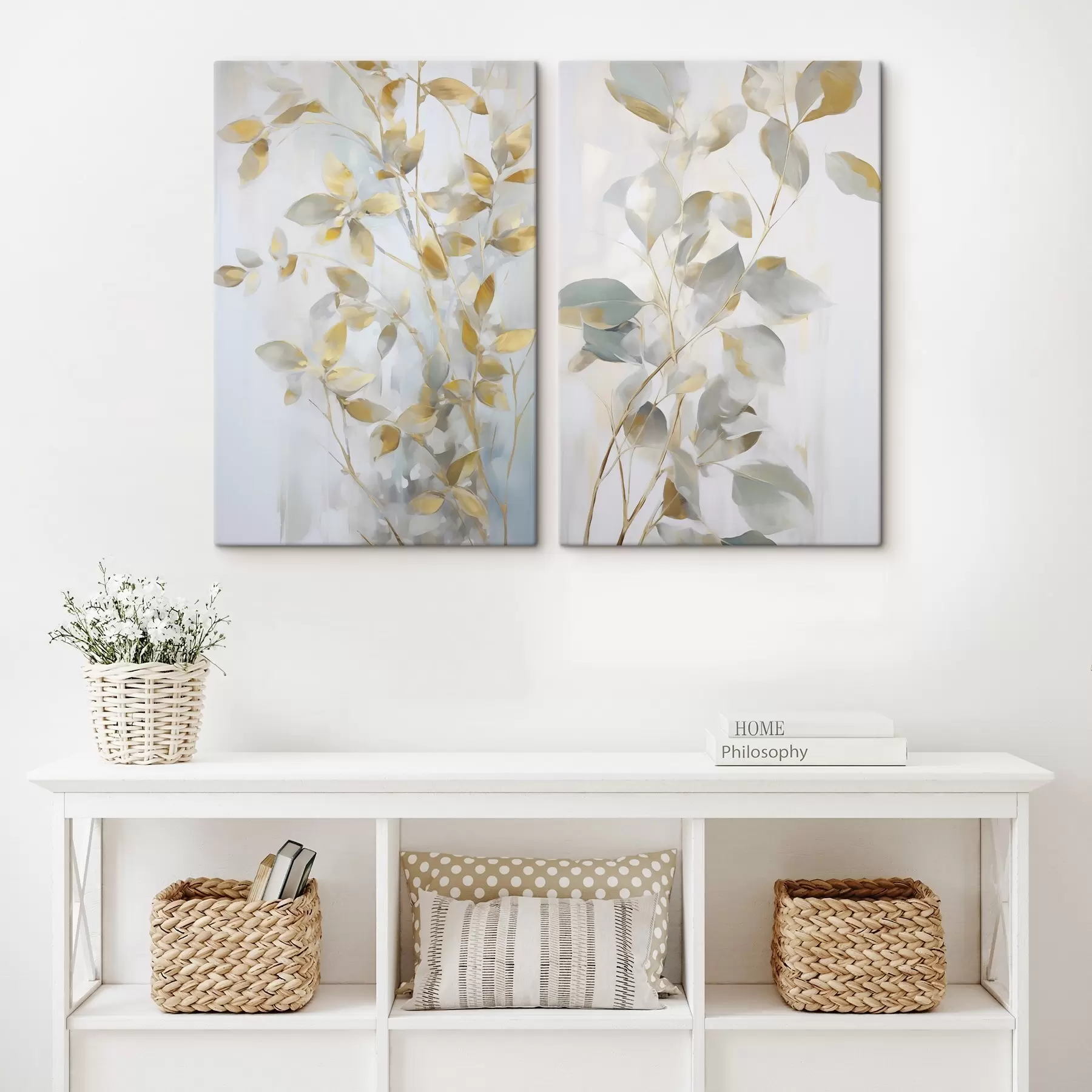 Tablouri Frunze abstracte imitație de pictură m00907