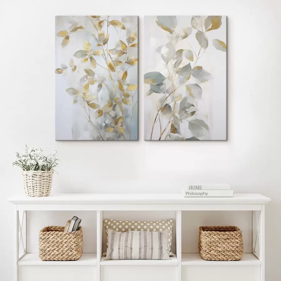 Tablouri Frunze abstracte imitație de pictură m00907