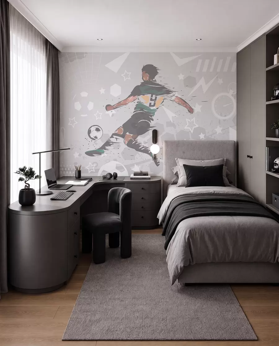 fototapet Jucător de fotbal, sport w04763