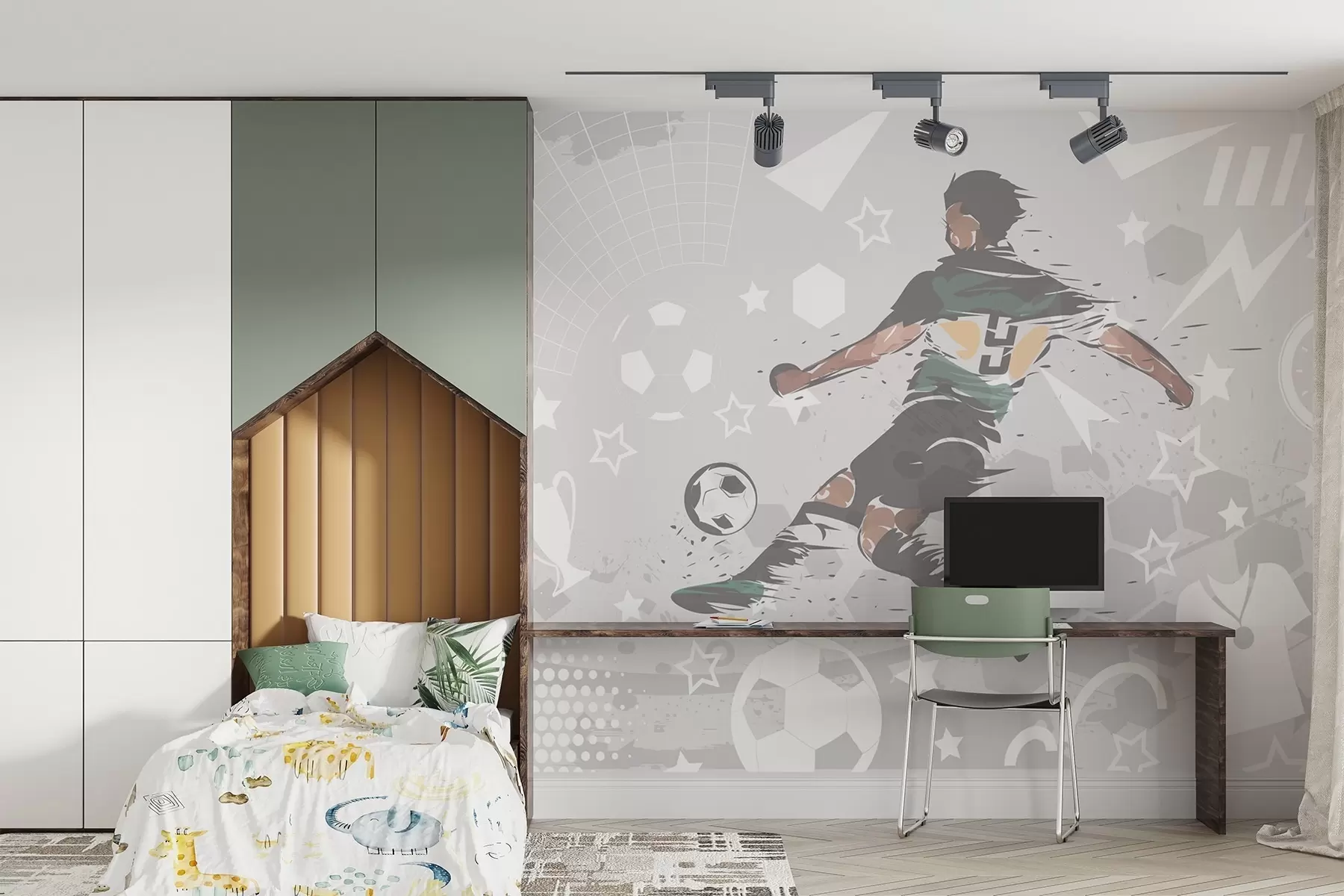 fototapet Jucător de fotbal, sport w04763
