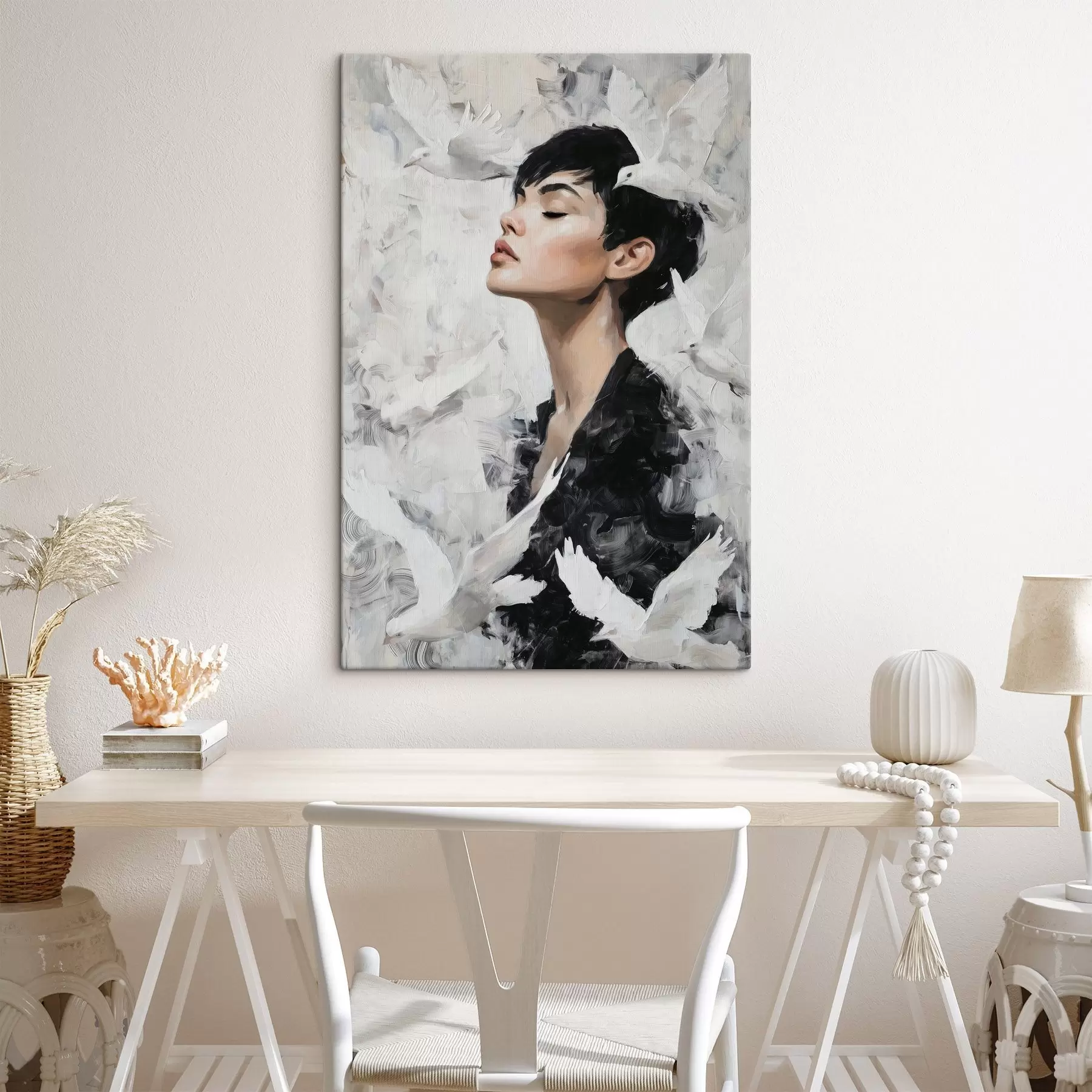 Tablouri Fata și păsările s46365