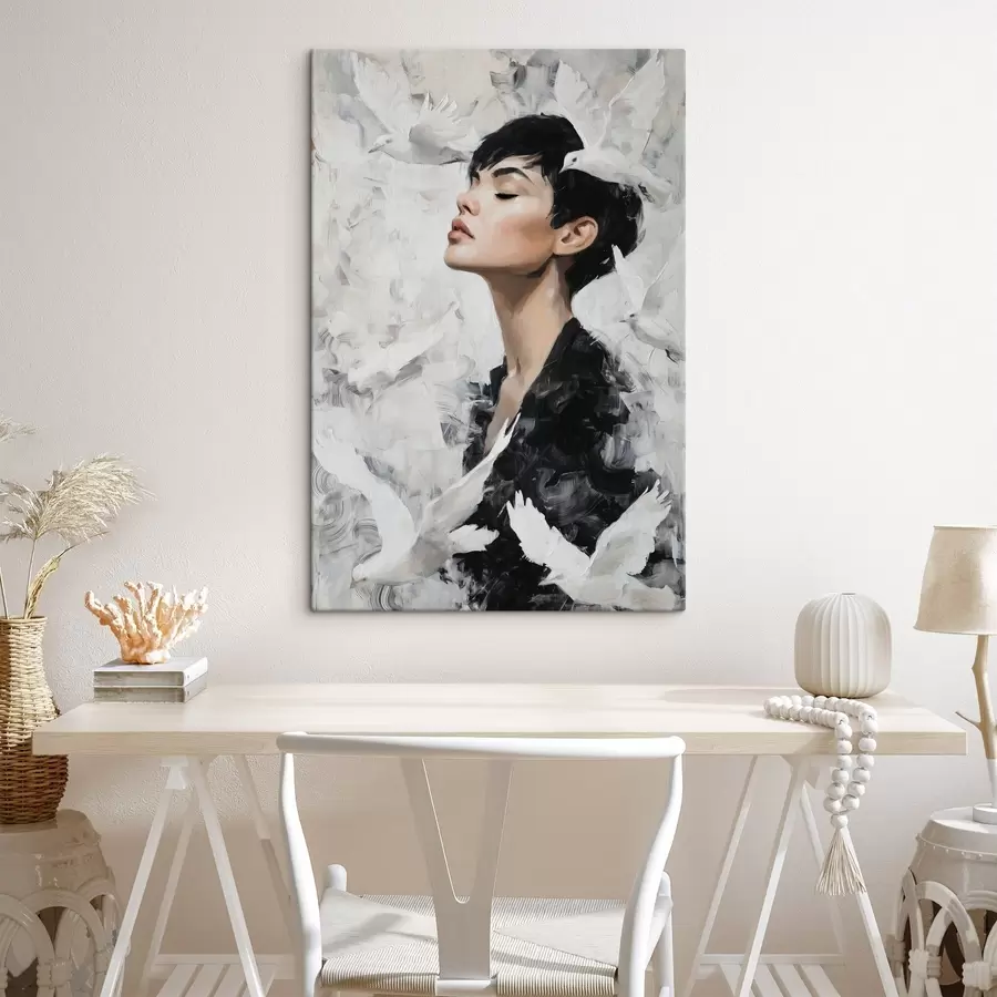 Tablouri Fata și păsările s46365