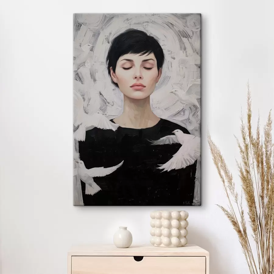 Tablouri Fata cu păsări s46368