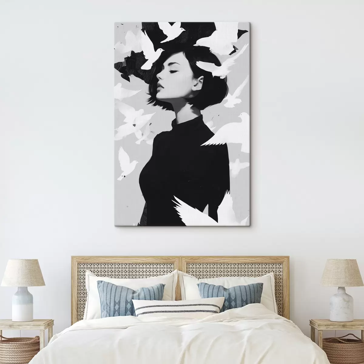 Tablouri Fata cu păsări s46369