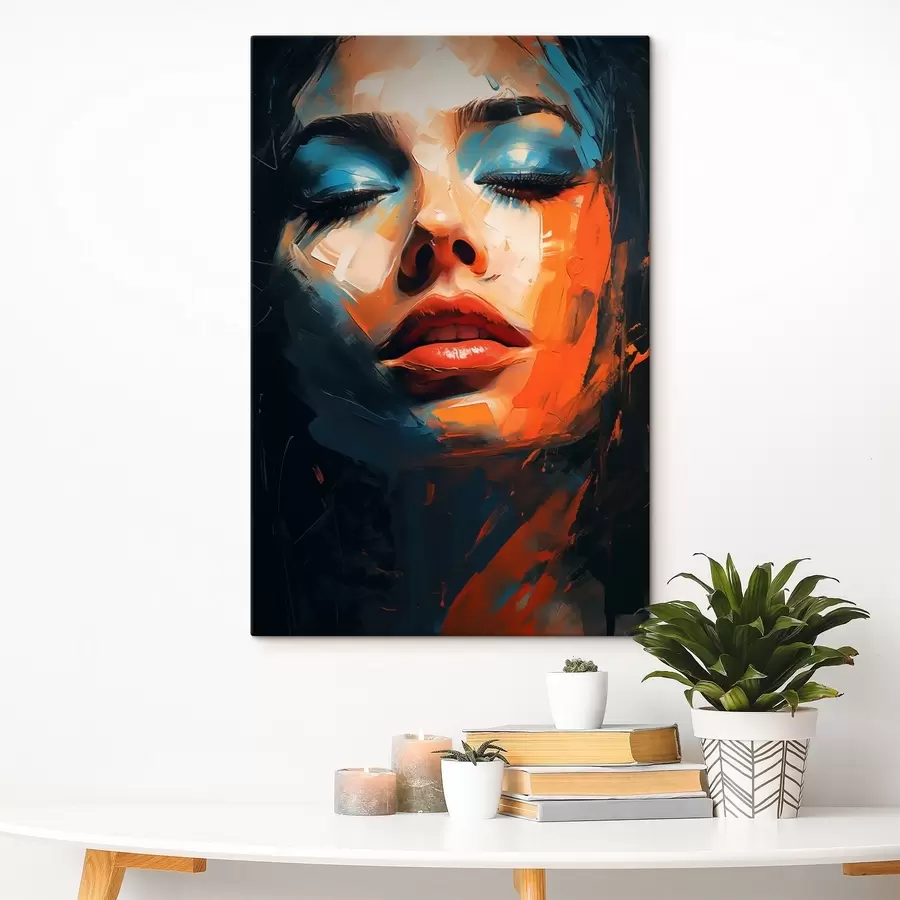 Tablouri Fața unei fete cu vopsea s46377