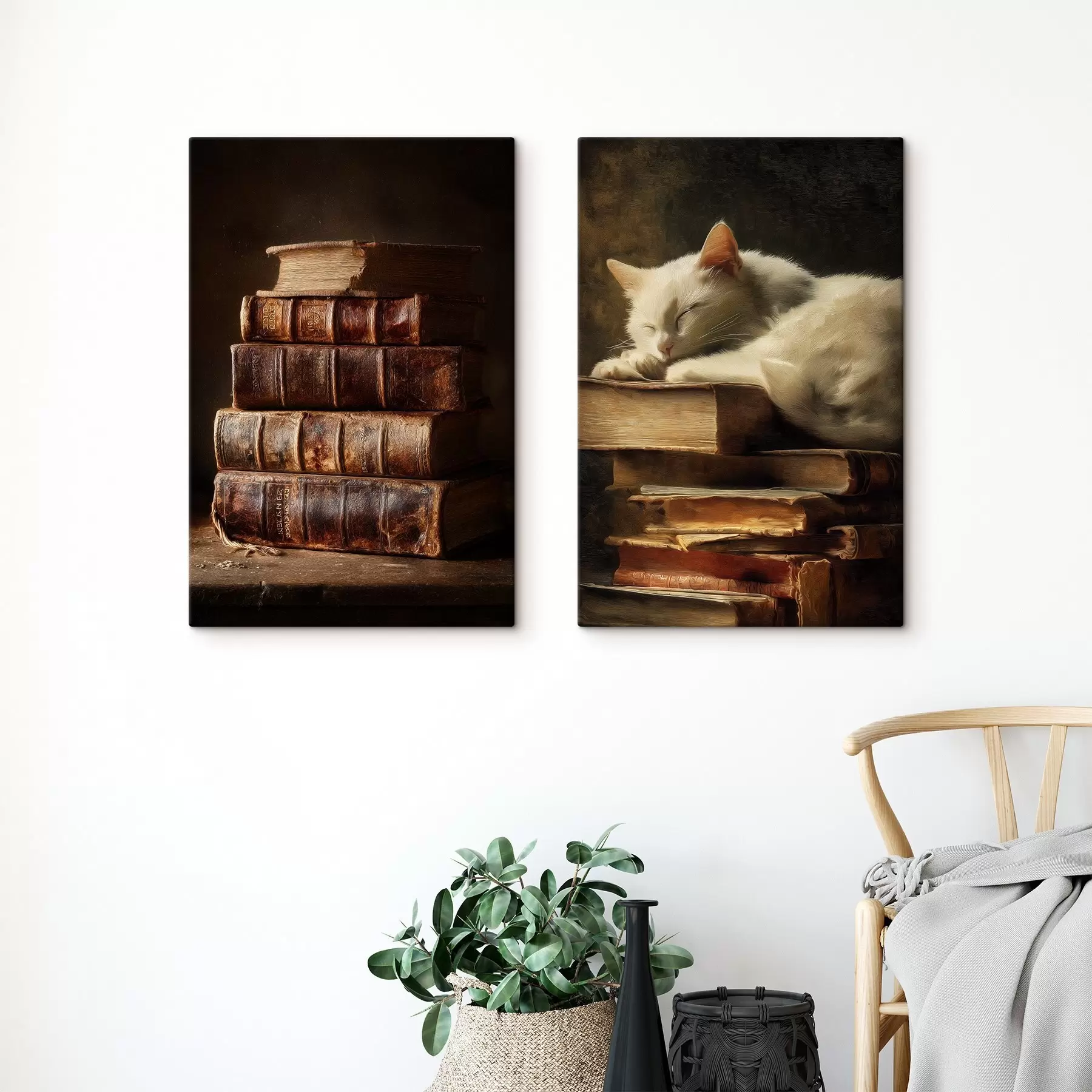 Tablouri Pisica pe cărți m00918