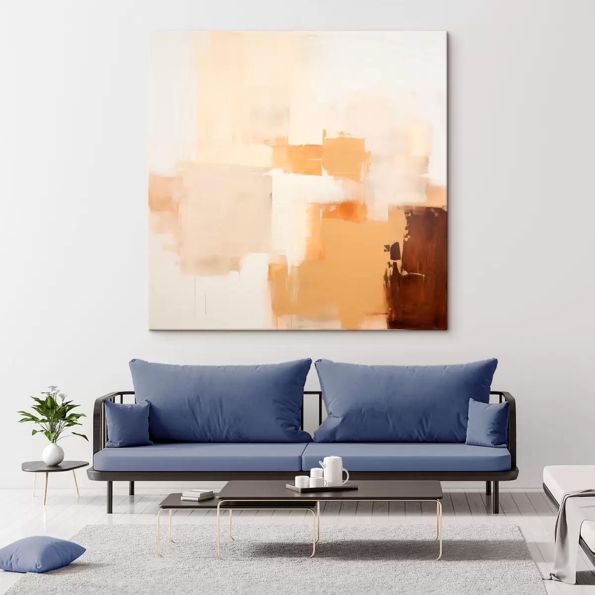 Tablouri Forme geometrice bej și maro în stil abstract s46306