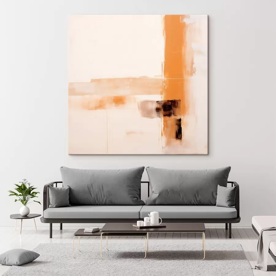 Tablouri Abstracție în portocaliu și maro s46307