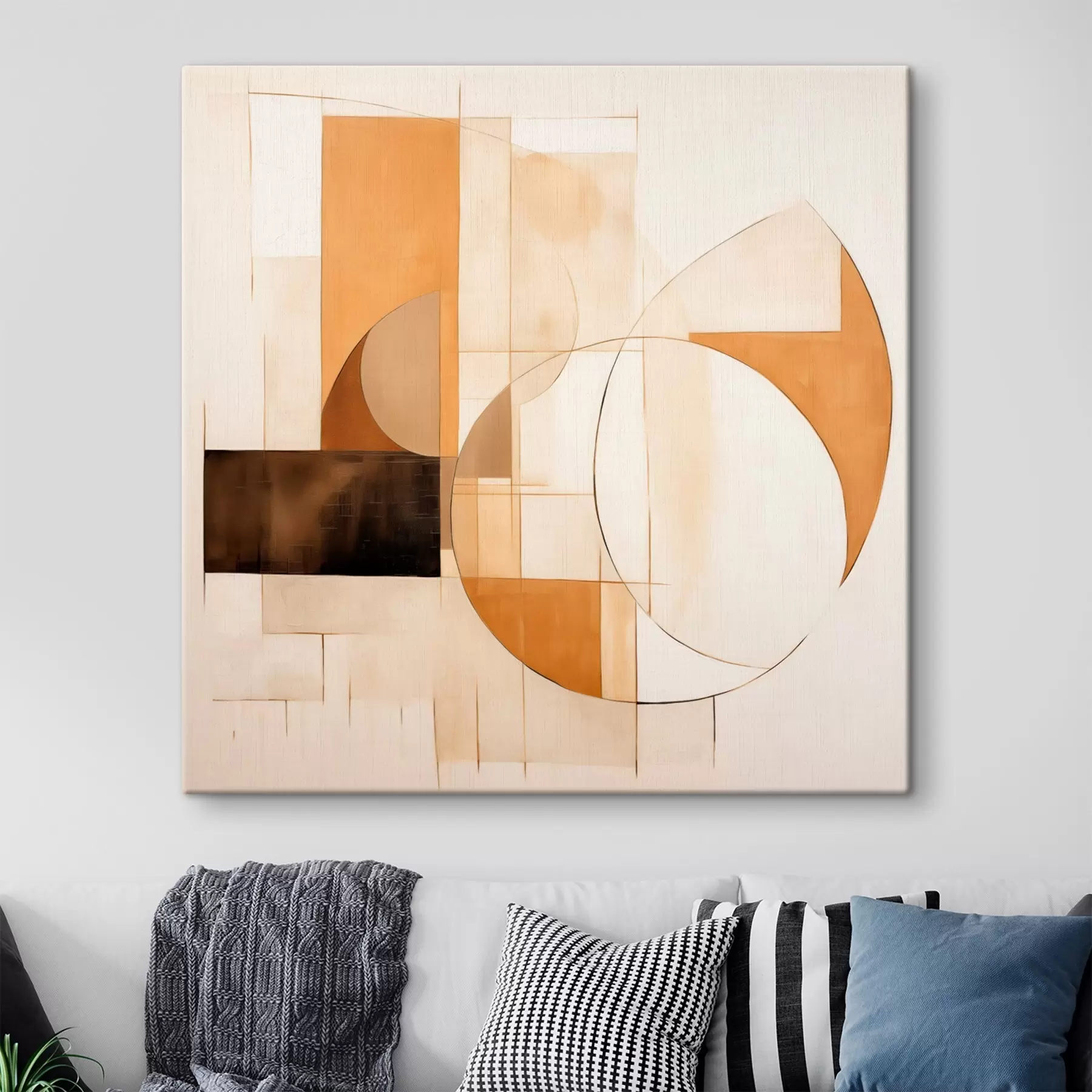 Tablouri Compoziție abstractă minimalistă în nuanțe calde s46321