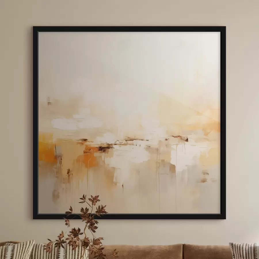 fototapet Abstracție în stil ulei ușor, cu accente portocalii f46315