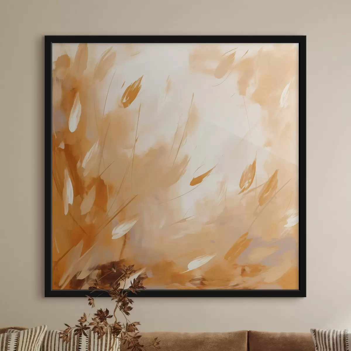 Poster Petale și tulpini abstracte în stil ulei f46319