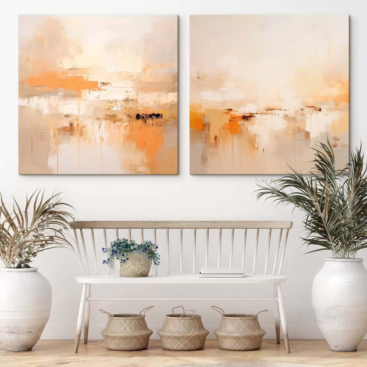 Tablouri Pictură abstractă ușoară în nuanțe de toamnă m00895