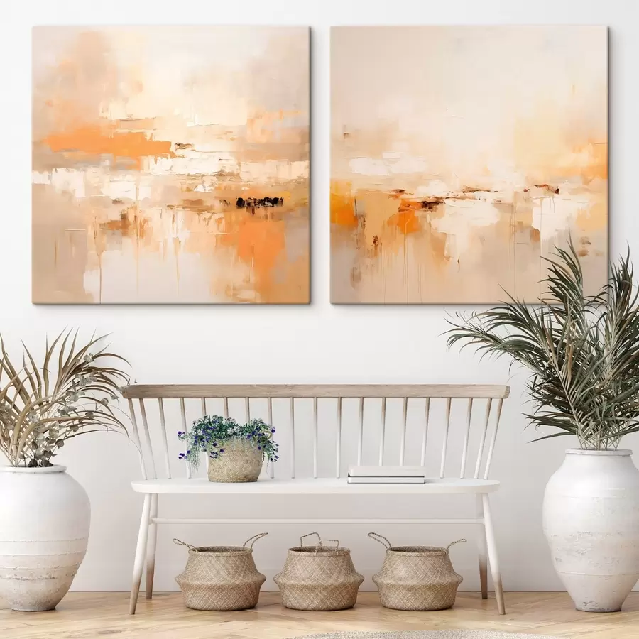 Tablouri Pictură abstractă ușoară în nuanțe de toamnă m00895