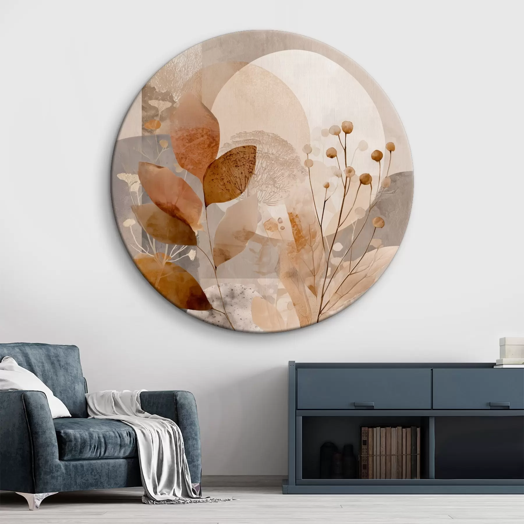 Tablouri Model floral în bej și maro r46308